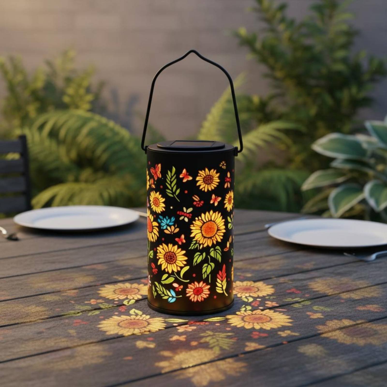 Solar Lantern Hanging - Colorful Sunburst Solar Lantern Eco-Friendly Solar