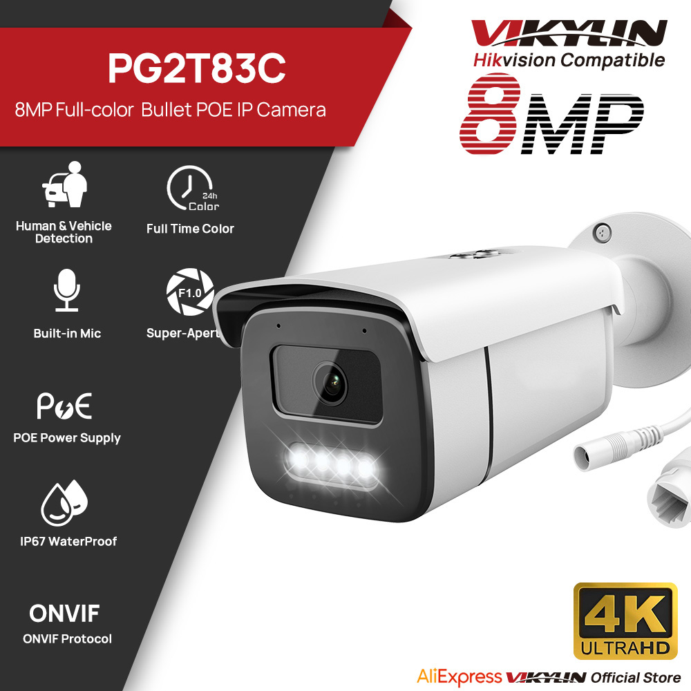 Outdoor Lighting Options - Vikylin 8MP Full Color Night Vision