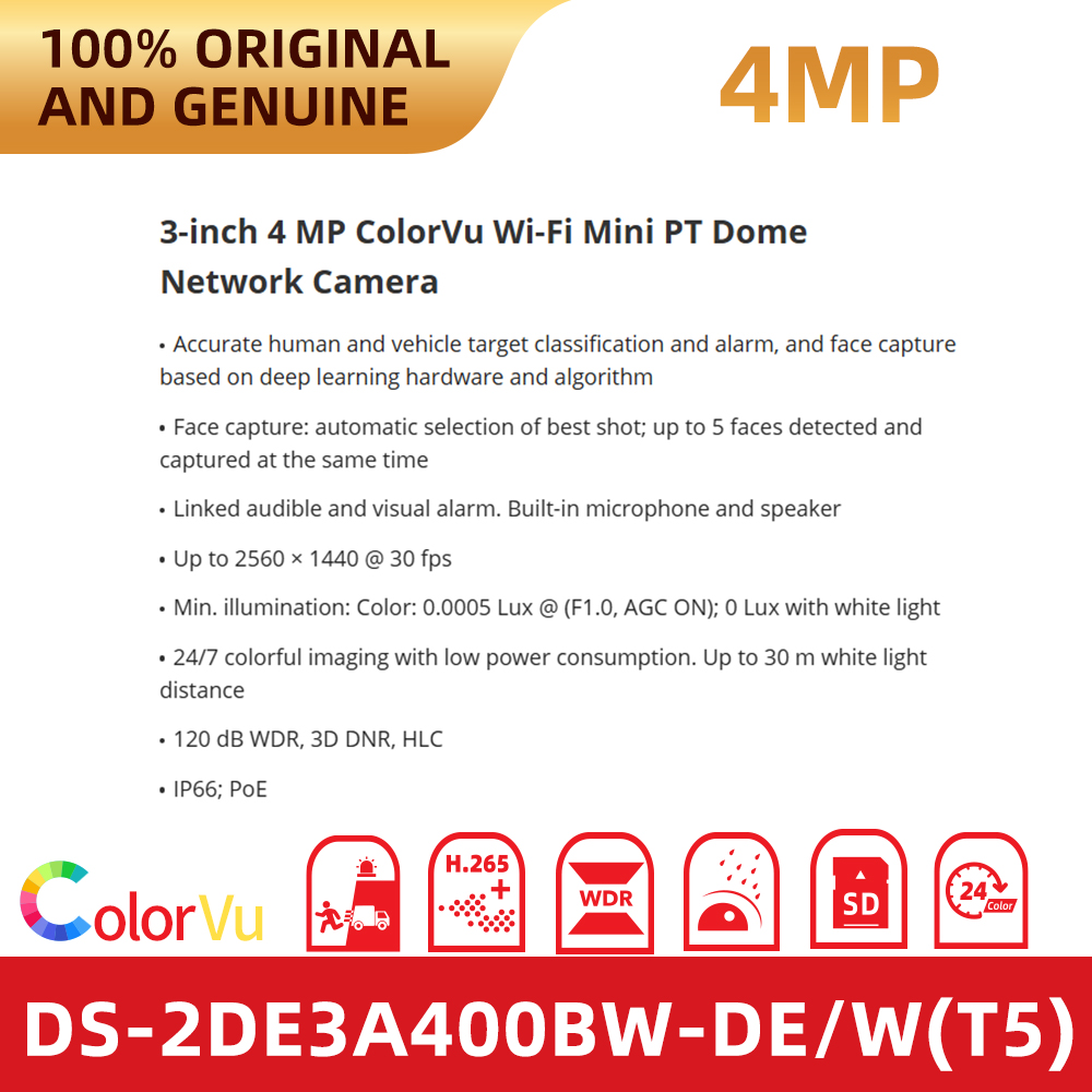 Hikvision DS-2DE3A400BW-DE/W(T - đánh giá và giá Outdoor Lighting No Electricity