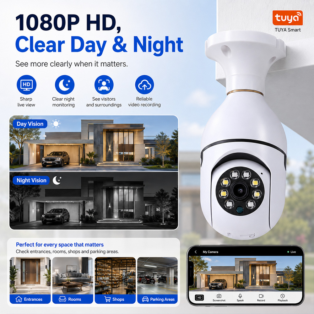 Bulb Camera  Tuya Wireless Lig - đánh giá và giá Outdoor Lighting No Electricity