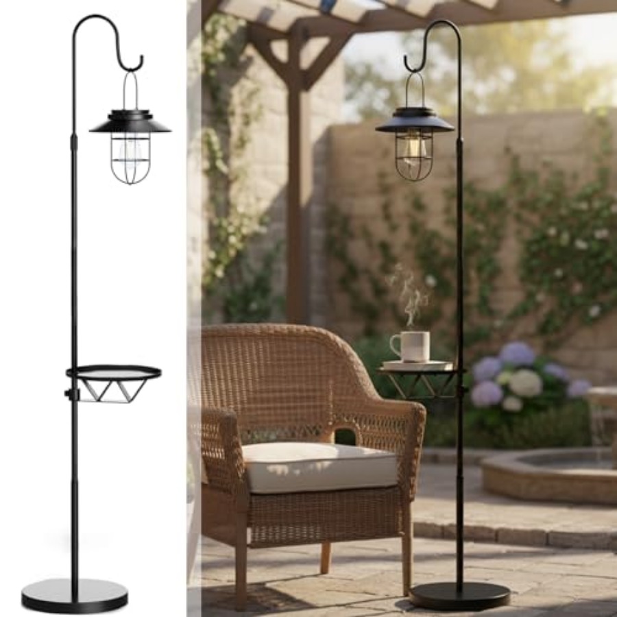 Solar Floor Lamp with Table, 6 - đánh giá và giá Outdoor Lighting For Patio