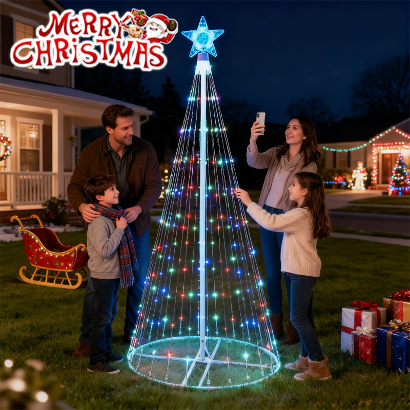 Solar-Powered LED Waterfall St - đánh giá và giá Outdoor Lighting Tree