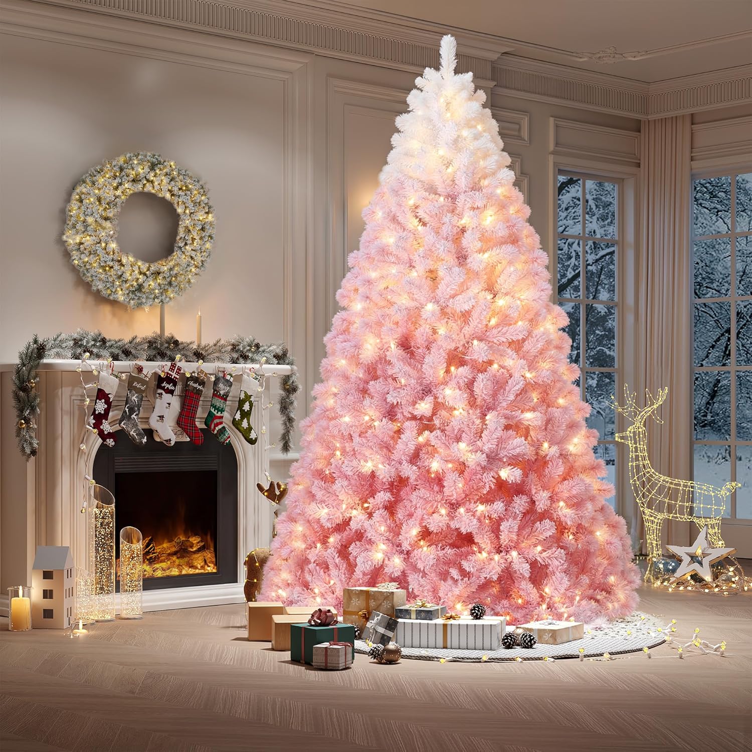 9Ft Pre-Lit Artificial Christm - đánh giá và giá Outdoor Lighting Tree