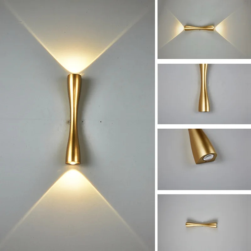 Gold LED Wall Lamp Up Down Lig - đánh giá và giá Outdoor Lighting Hardwired