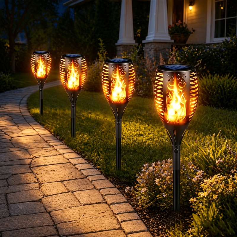 1/2/4Pack Waterproof LEDs Sola - đánh giá và giá Fire Torch Solar