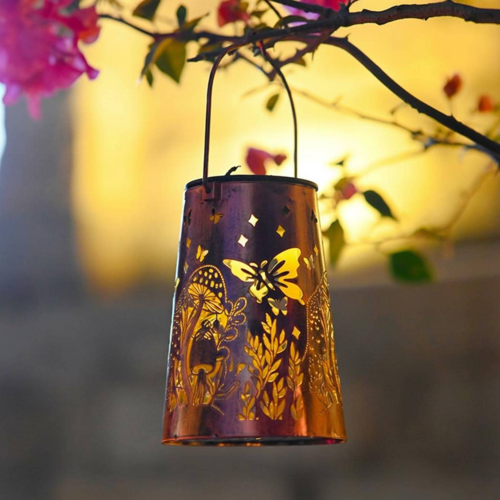 Floral Garden Lantern Pattern  - đánh giá và giá Solar Lantern Hanging