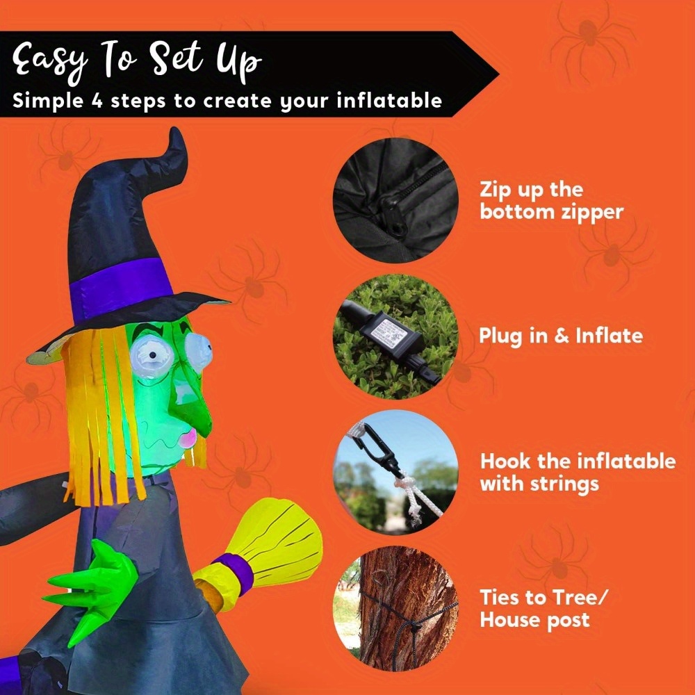 4FT Halloween Inflatable Witch - đánh giá và giá Outdoor Lighting Tree
