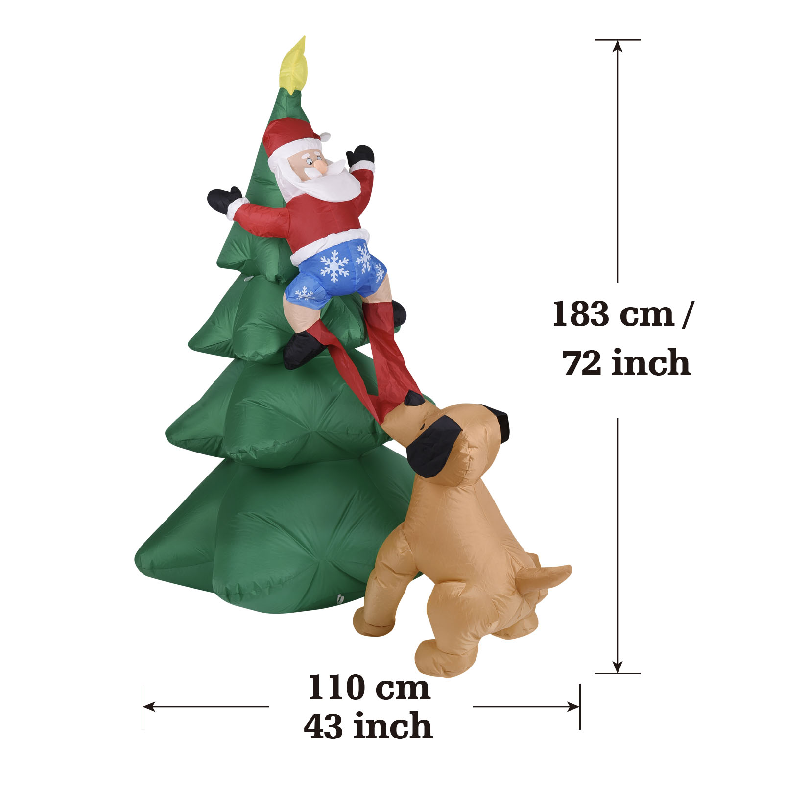 Christmas Inflatable Dog  w/Sa - đánh giá và giá Outdoor Lighting Tree