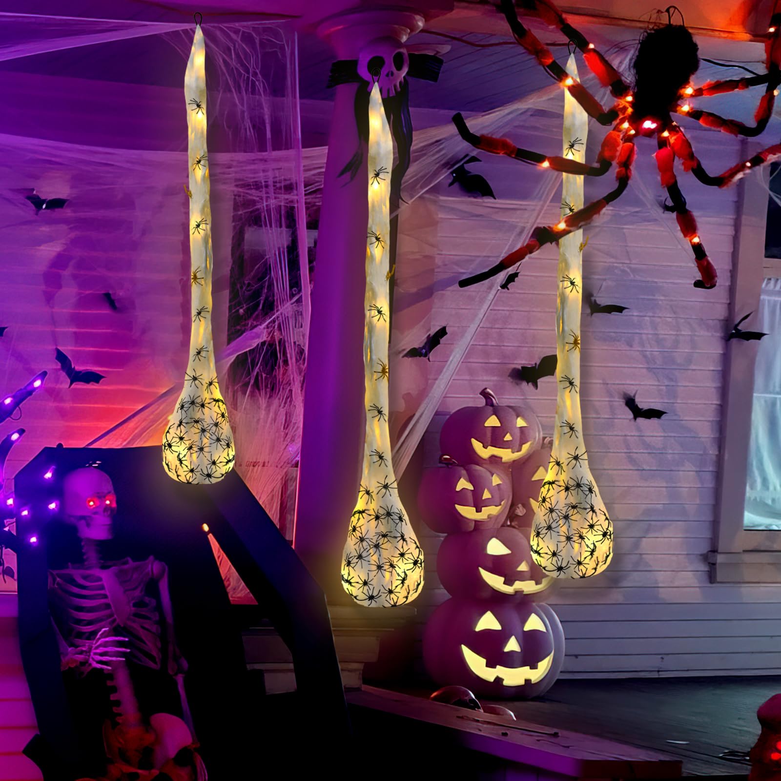 1-3Pcs Halloween Light Spider  - đánh giá và giá Outdoor Lighting Tree