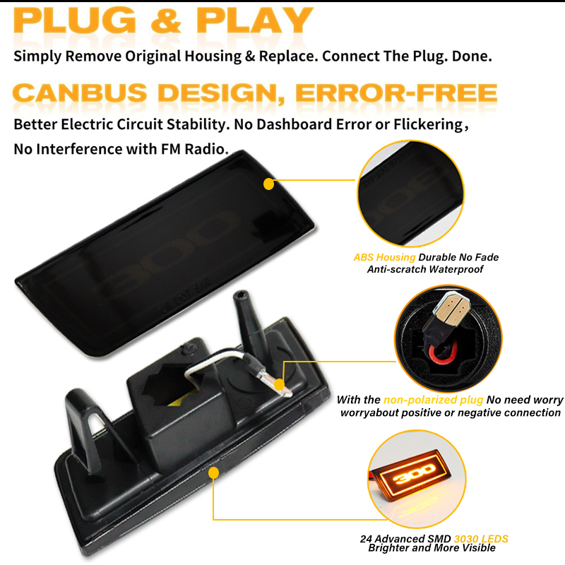 2PCS LED Side Marker Light Amb - đánh giá và giá Outdoor Lighting Yellow