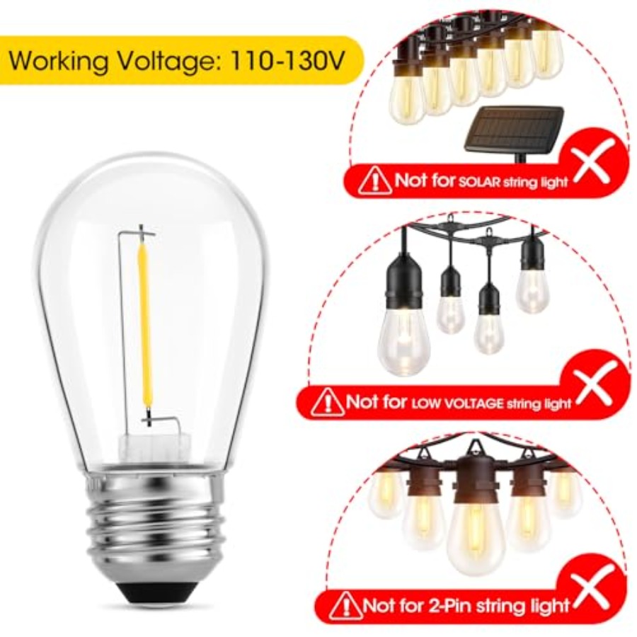 36 Pack S14 LED Bulbs for Outd - đánh giá và giá Outdoor Lighting For Patio