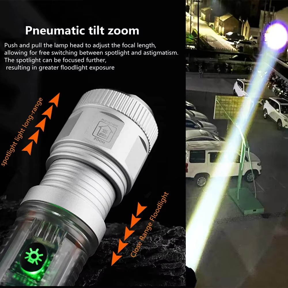 Powerful LED Flashlight With S - đánh giá và giá Fire Torch Solar