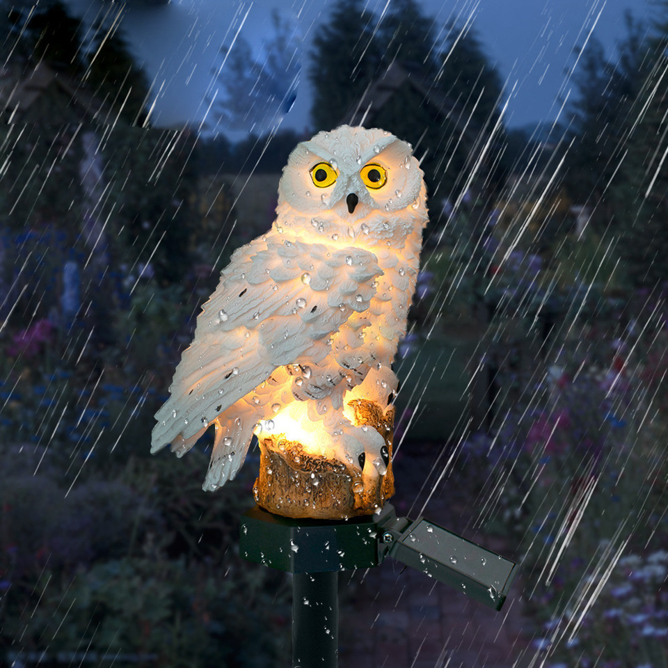 Solar Owl Statue Garden Light  - đánh giá và giá Outdoor Lighting Diy