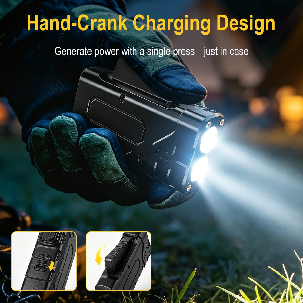 BORUIiT Hand Crank EDC LED Fla - đánh giá và giá Outdoor Lighting Diy