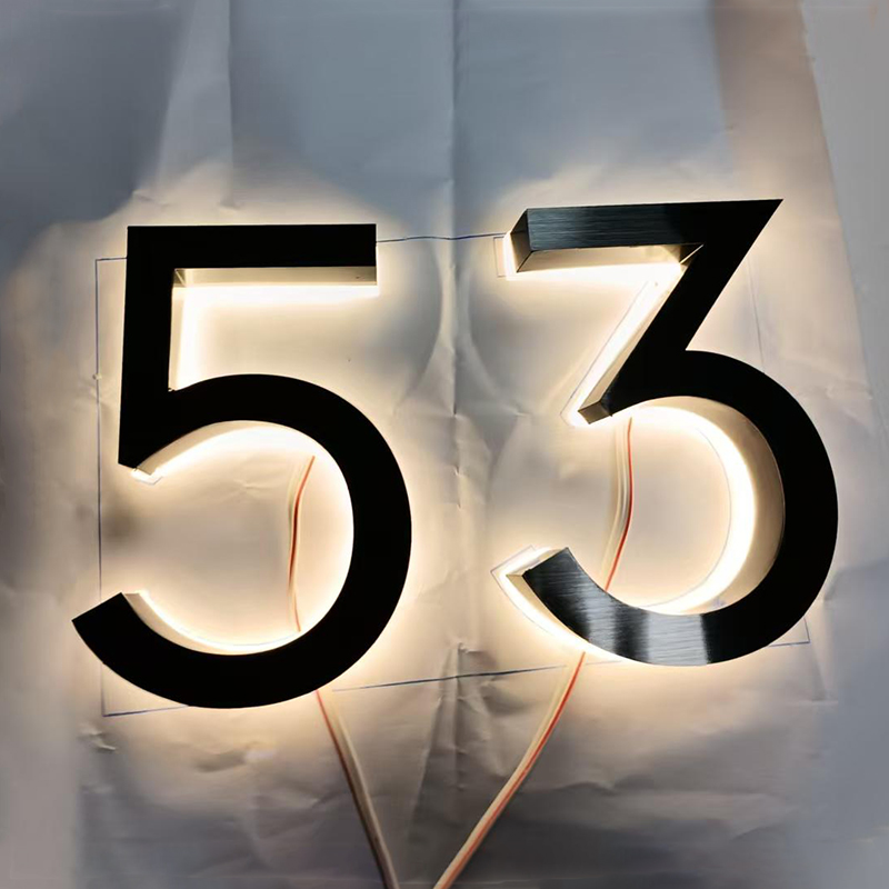 Metal 3D LED House Number Ligh - đánh giá và giá Outdoor Lighting Logo