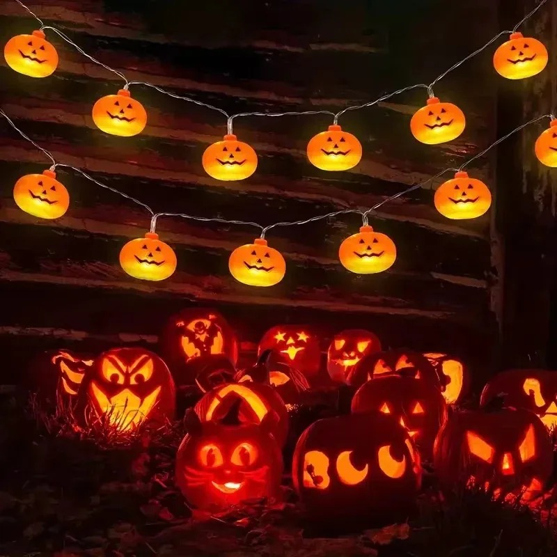 Pumpkin Halloween String Light - đánh giá và giá Outdoor Lighting Halloween