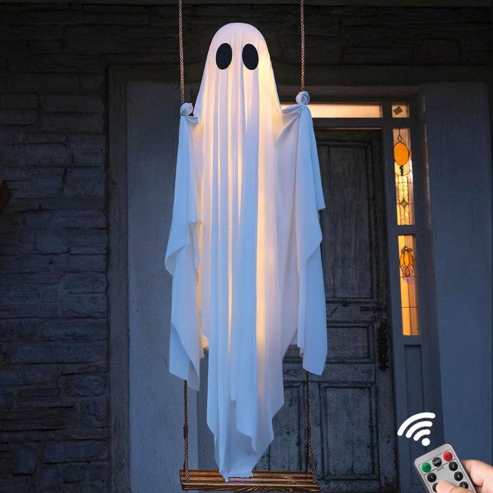 6FT Large Hanging Swing Ghost  - đánh giá và giá Outdoor Lighting Tree