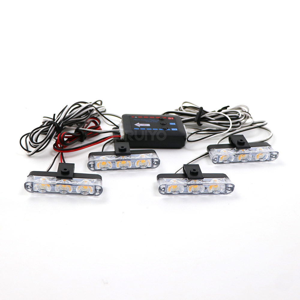 4x 3 LED Grill Car LED Strobe  - đánh giá và giá Outdoor Lighting Yellow