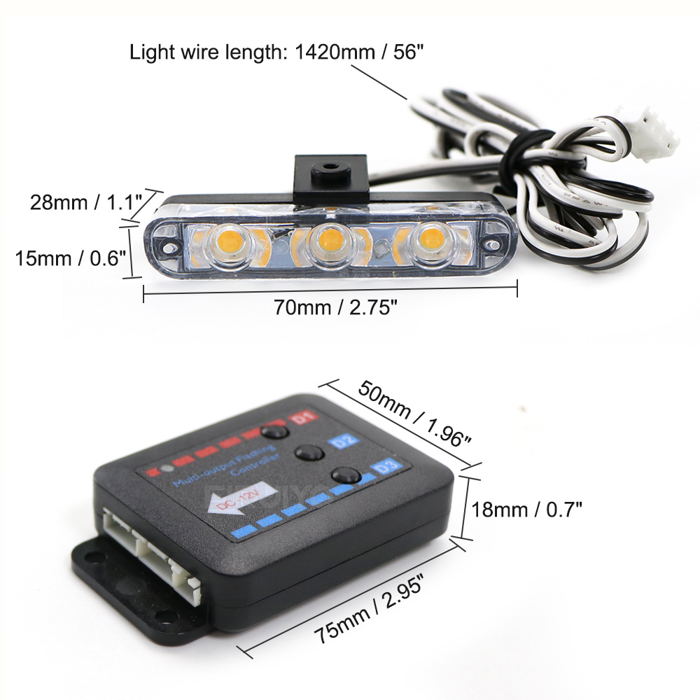 4x 3 LED Grill Car LED Strobe  - đánh giá và giá Outdoor Lighting Yellow